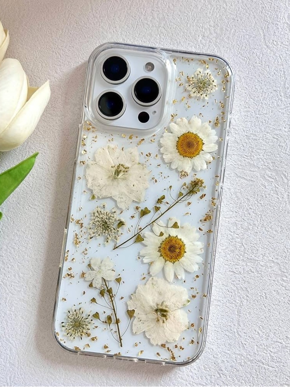 Floral Clear Phone Case iPhone 16 (bonus case)